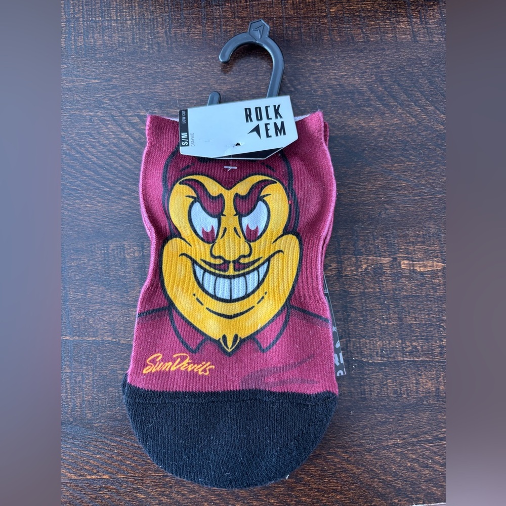 Arizona State Sun Devils Low Ankle Maroon and Black Rockem Socks